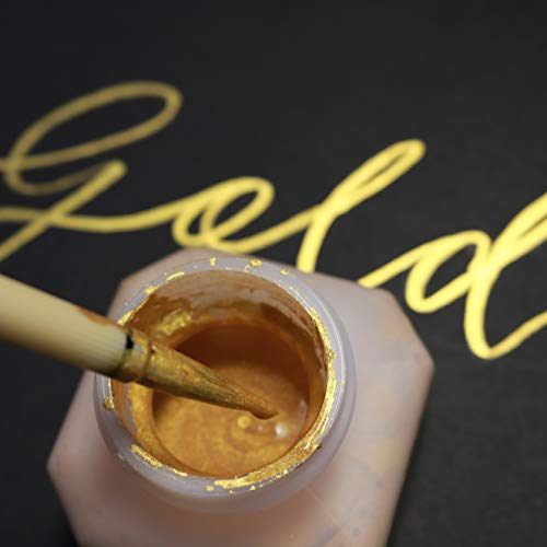 Image of ZIG Metallic Gold Ink 60g Artist Pigment for Calligraphy, Sumi Art, Illustration, Painting & Decorative Craft Work, Smooth Rich Gold Finish, Made in Japan