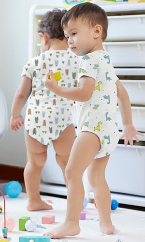 Image of KOH KOH Kids Short Sleeve Cotton Solid Lap Shoulder Baby Bodysuit