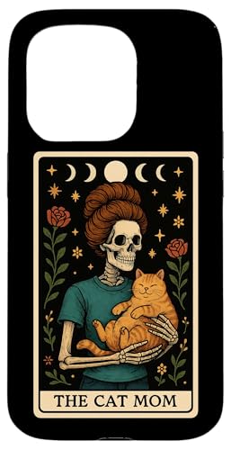 The Cat Mamma Mamma Festa della Mamma Scheletro Tarocchi Carta Witchy Custodia per iPhone 15 Pro