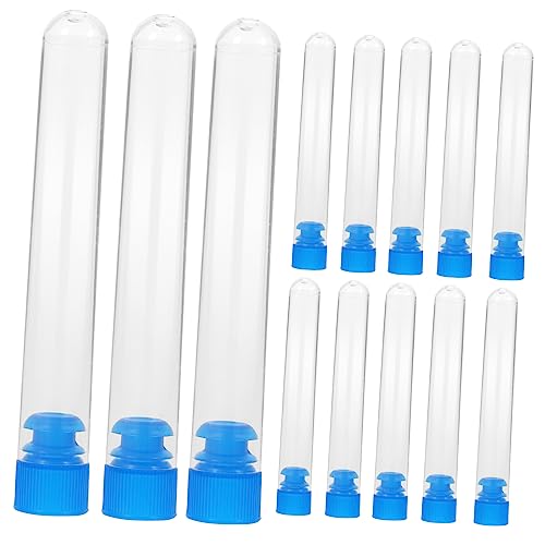 NAMOARLY 50pcs Test Tube Candy Containers Tubes with Stoppers Clear Container Beverage Container Bar Drinks Tube Chemistry Experiment Equipment Liquid Storage Containers Plastic White