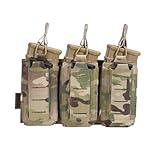 EXCELLENT ELITE SPANKER Tactical Open-Top Single/Double/Triple Molle Mag Pouch Tactical Bag Accessories Holder(Double Multicam)