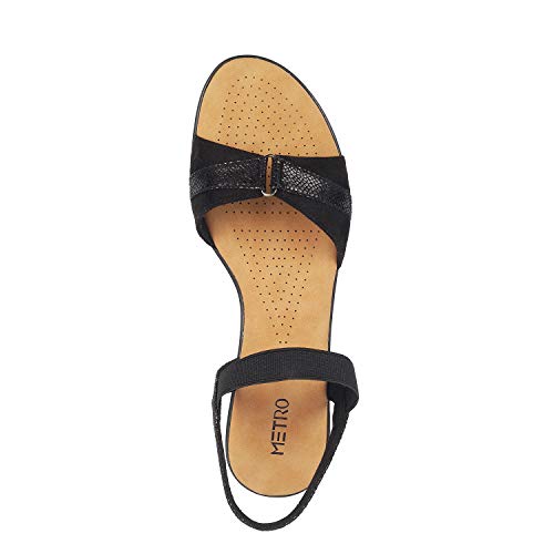 Image of Metro Women's Heeled Faux Leather Comfy Fashion Sandals
