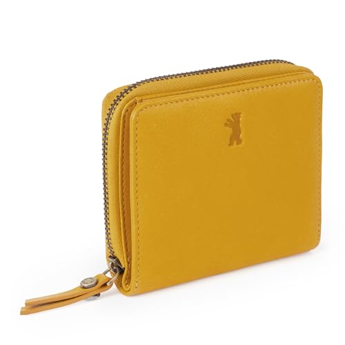 BERLINER BAGS Petit portefeuille vintage en cuir véritable pour femme, porte-cartes, mini portefeuille à deux volets pour espèces, blocage RFID, avec poche...