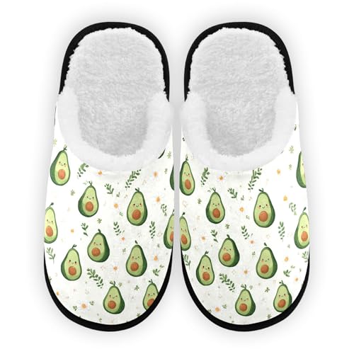 Avocados Lovely Green Slippers For Women Men Soft Memory Foam Non-Slip Fruit Winter Indoor House Shoes Travel Slipper