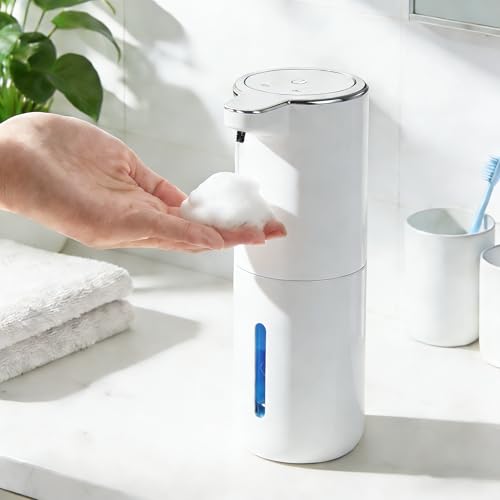 Fantictas Automatisch Seifenspender Wandbefestigung,1200mah elektrischer seifenspender 380ml Elektrischer Seifenspender ohne Bohren mit USB Wiederaufladbar, IPX5 Wasserdicht für Bad Toilette Küche