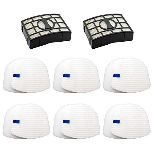 Lemige Vacuum Filters Replacement Parts for Shark Navigator Zero-M Lift-Away Upright Vacuum UV650 UV725 ZU560 ZU560C ZU561 ZU562 ZU572, 2 Post Filters + 6 Foam& Felt Filters Kit, XHEPA560 & XFFK560