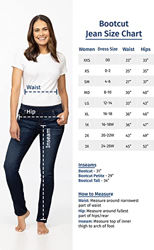 Pajamajeans Bootcut Jeans For Women High Waisted, Indigo Distressed, Sm #TOP4