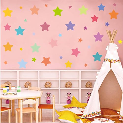 Wall Stickers & Murals Stars Wall Decals Peel and Stick 10 Sheets of Wall Stickers for Bedroom Living Room Bathroom Kitchen Stars Wall Decals Art Decor Boho Decorative Wall Stickers