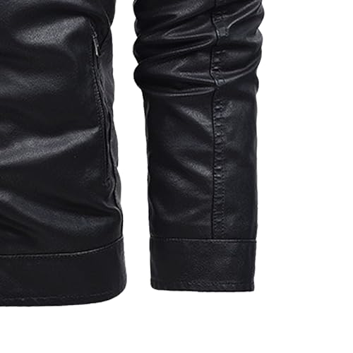 Chaqueta de cuero sintético para hombre estilo vintage miniatura 6