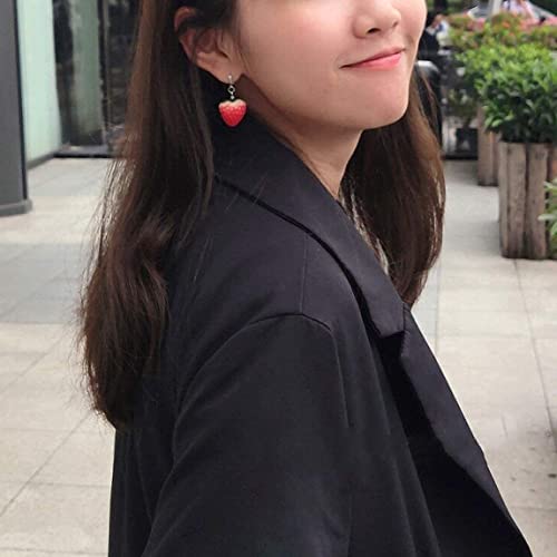 Strawberry Drop Dangle Earrings for Women, Red Cute Strawberry Dangle Earring, Simulated Strawberry Earrings,3D Acrylic Fruit Drop Earring3