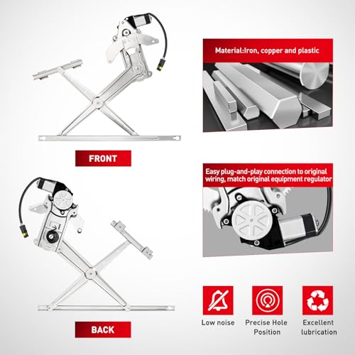 Image of Nilight 741-753 Power Window Regulator and Motor for Ram 1500 1994-2001 | Window Lift Motor Assembly also fits Ram 2500 and 3500 1994-2002, front driver-side left door replacement