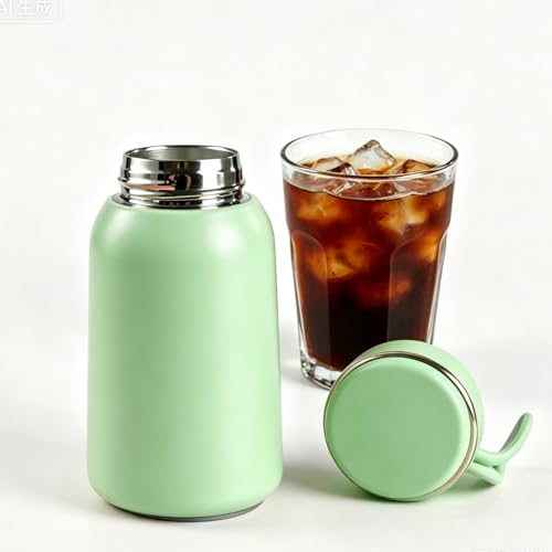 Mini Termo Botella de Agua 10 oz, Botella Térmica Aislada de Acero Inoxidable, Tapa Antiderrame, Libre de BPA, para Bebidas Frías y Calientes (Verde) miniatura 3