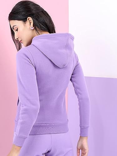 Image of Women's Solid Casual Zipper Cotton Relaxed Fit Sweatshirt for Winter