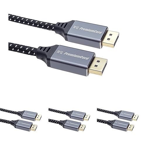 Câble DisplayPort 1.4 8K 60Hz, cordon DP mâle 1.5m tressé 32.4 Gbps 4K 120Hz HDCP 2.2