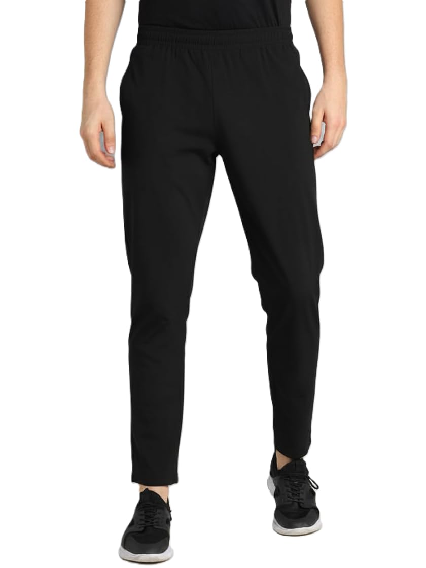 u turn men's black lower, track pant, sports lower, pants for gym