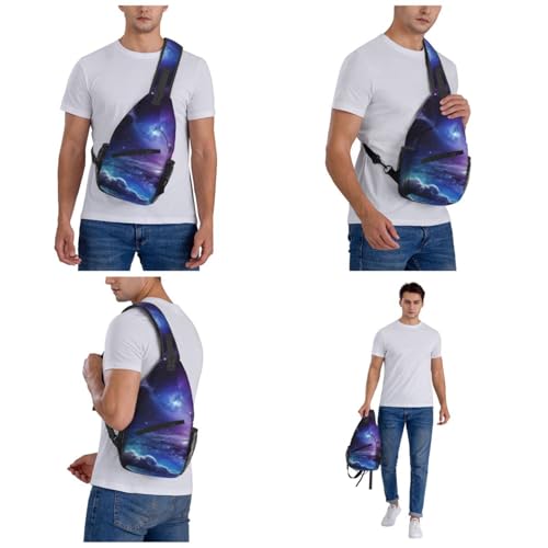 Bolso tipo bandolera para mujer y hombre diseño galaxia miniatura 6