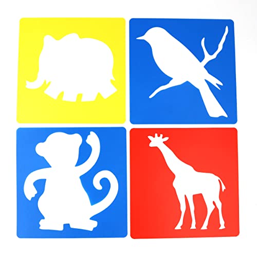 Namvo 12 Pieces Shapes Stencils Template Set for Kids Children Drawing Craft Washable Painting Template with Animals for Painting Learning - Image 2