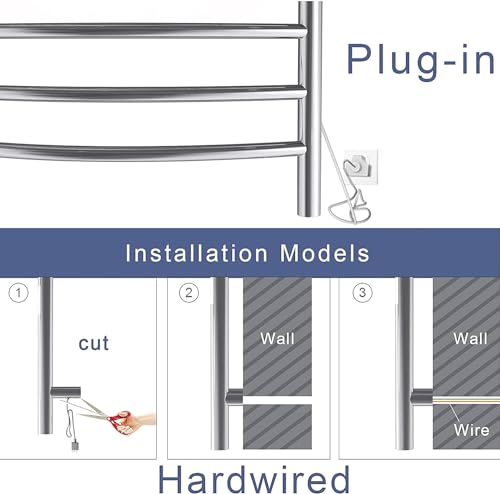 Toallero calefaccionado para baño con interruptor impermeable de acero 7