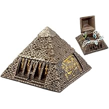 Ebros Bronzed Ancient Egyptian Gods & Deities Pyramid Jewelry Box Figurine Decorative Small Trinket Box Statue