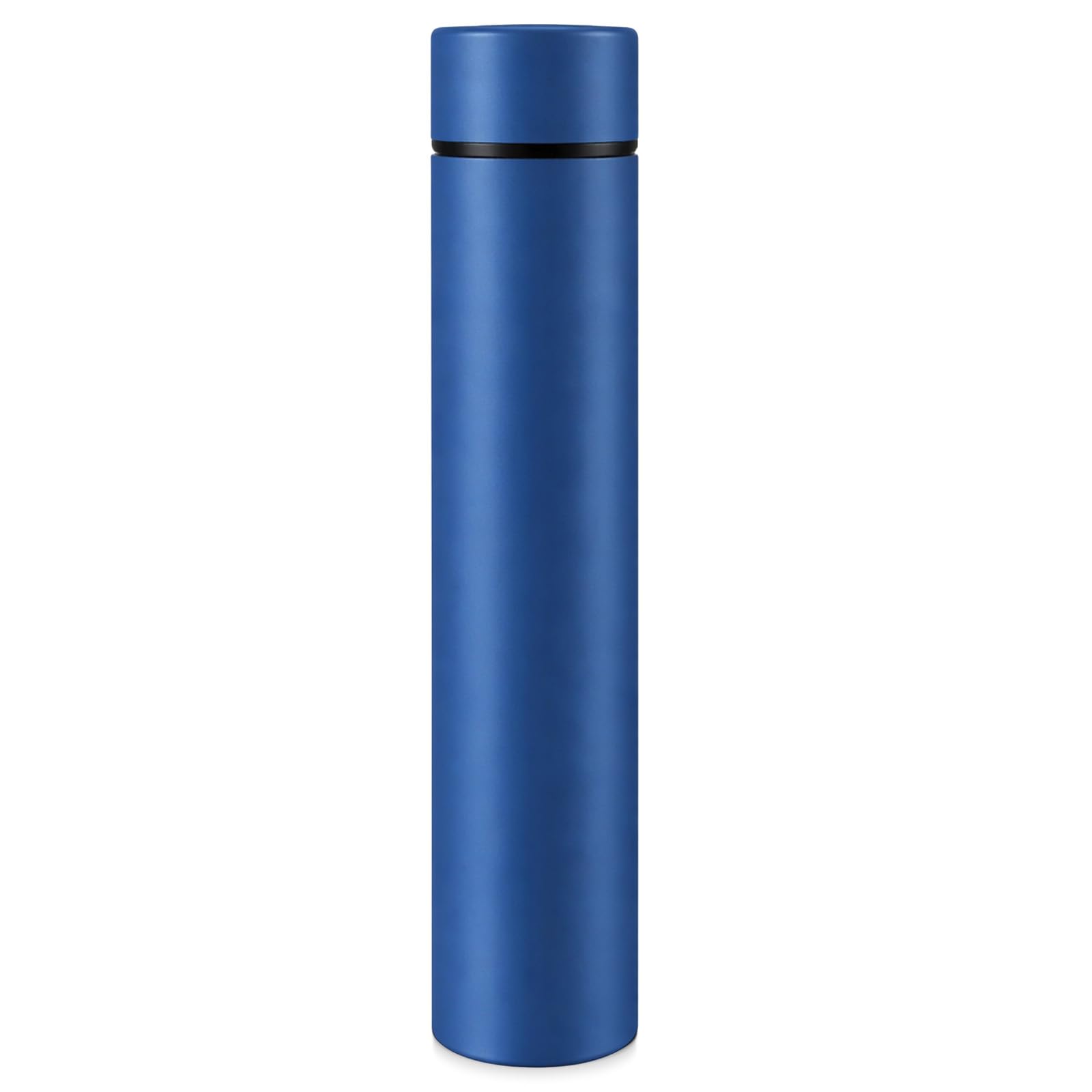 Vesici Slim Water Bottle 8.8 oz Small Stainless Steel Purse Insulated Water Bottles Camping Travel Backpack Pocket Flask for Car Cold Coffee Tea (Dark Blue,1 Pack)