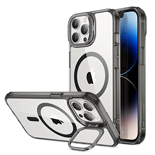 Image of ESR for iPhone 13 Pro Max Case, Compatible with MagSafe, Built-in Camera Ring Stand, Military-Grade Protection, Magnetic Phone Case for iPhone 13 Pro Max, Classic Series, Clear Black