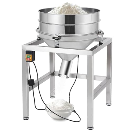 Cashwise Tamis Vibrant électrique en Acier Inoxydable, tamiseur électrique Automatique Commercial, Tamis à Farine pour poudres de Farine 150Mesh