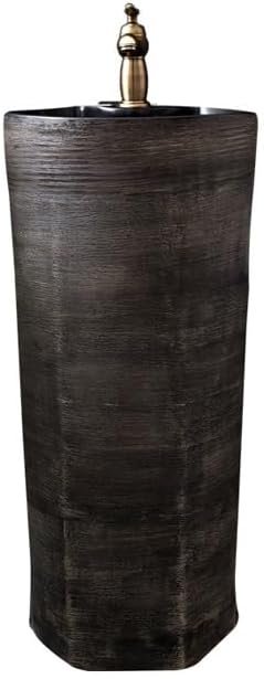 Bathroom Countertop Vessel Sink Ceramic Pedestal Sink Floor-standing Outdoor Washbasin Retro Basin Bathroom Pedestal Sink Vanity