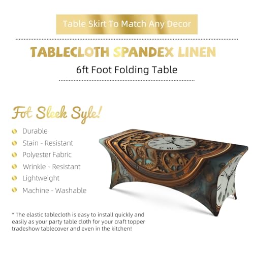Nappe élasthanne steampunk lavable et infroissable pour table buffet - 6