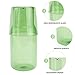 Doitool Bedside Water Carafe and Tumbler Glass Set - Borosilicate Glass Carafe with Lid for Nightstand, Bathroom, Kitchen, Office - 7.08 X 2.91 Inch (Green)