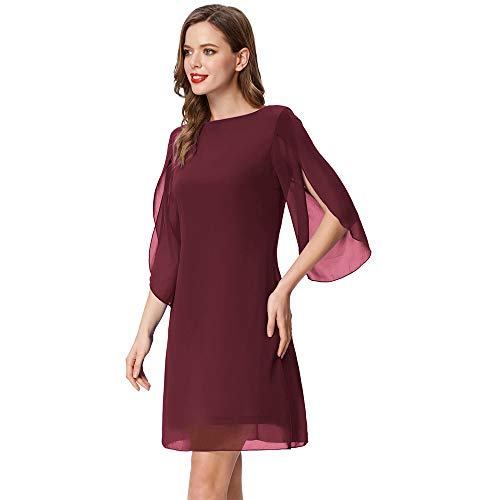 GRACE KARIN Dames chiffon jurk 3/4 mouwen losse elegante avondcocktailjurk CL11125 - Image 3
