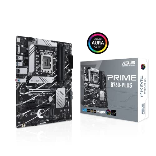 Image of ASUS Prime B760-PLUS Intel B760(13th and 12th Gen) LGA1700 ATX Motherboard PCIe 5.0,DDR5,3X PCIe 4.0 M.2 Slots,2.5Gb LAN, DP,HDMI,USB 3.2 Gen 2x2 Type-C,Front USB 3.2 Gen 1 Type-C,Thunderbolt (USB4)