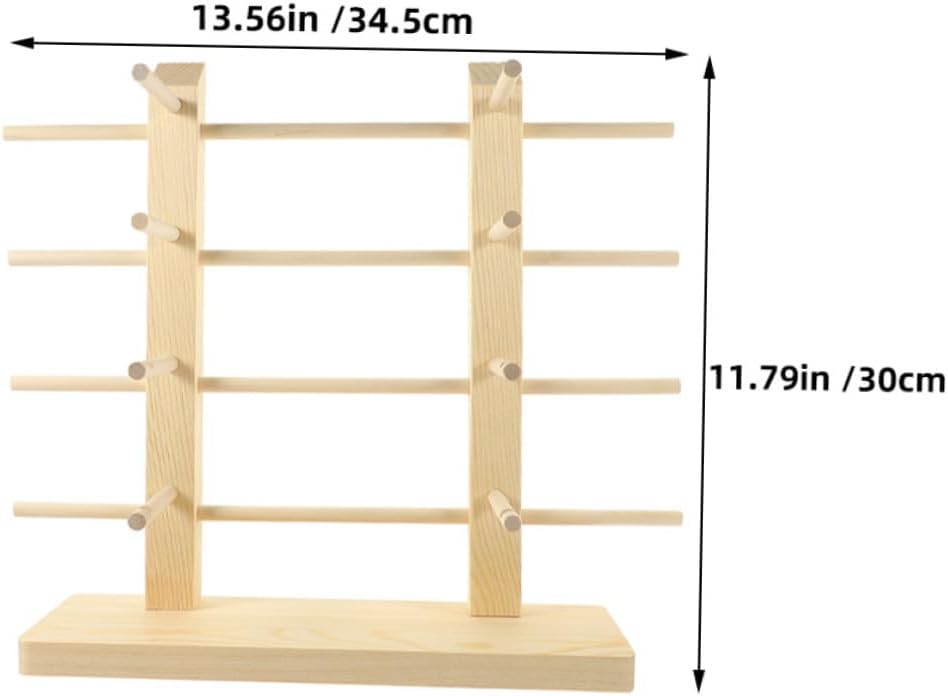 Wooden Sunglasses Display Rack 2pcs, Double Row Eyeglasses Holder Stand for 8 Pairs, Desktop Sunglass Organizer for Retail and Home Use