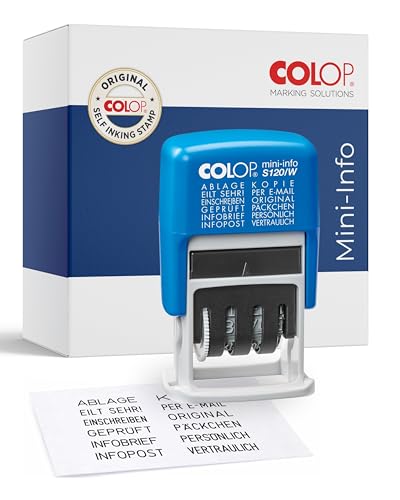 COLOP Wortbandstempel S120/W - enthält 12 unterschiedlicheTexte...