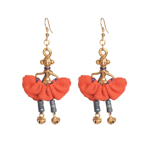 Image of Royal Queen & Empress Handcrafted Tribal Dhokra Earrings Collection for Women - Statement Ethnic Designs in Multiple Colours