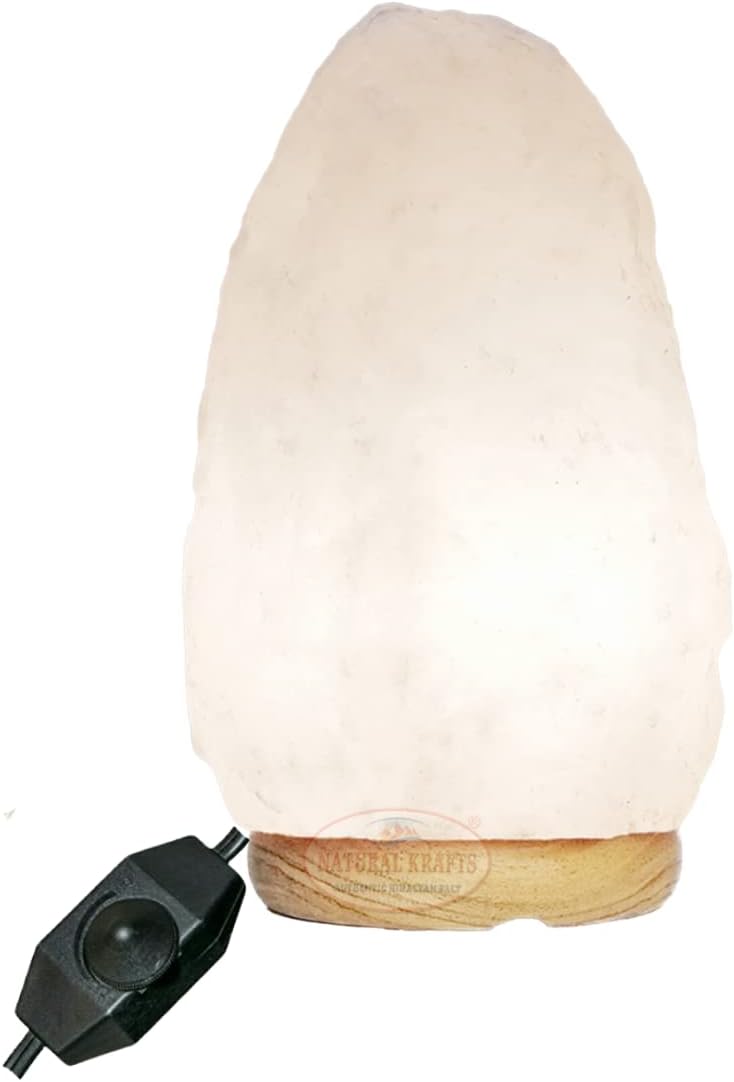 Himalayan White Salt Rock Crystal lamp Natural Shape. Very Rare Salt