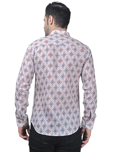 Image of TryBuy Exclusive Men's Printed Full Sleeve Casual Linen Shirt