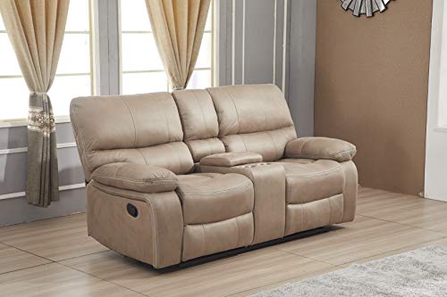 Betsy Furniture Microfiber Reclining Sofa Couch Set Living Room Set 8007 (Taupe, Sofa+Loveseat) #TOP2