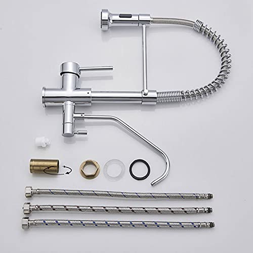 Robinet de cuisine avec robinet d'eau potable intégré et douchette extractible pour évier