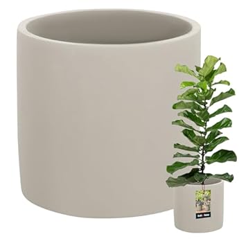 Foto di KOTARBAU® Vaso da fiori in ceramica grande cilindro etnico, diametro 20 cm, effetto cemento, piccolo vaso in ceramica