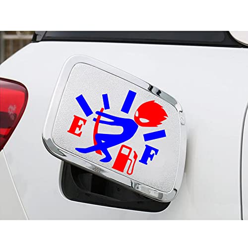 Image of 2 Pack 5.1 inch Reflective Funny Car Stickers, High Gas Consumption Decal, Angry Boy Adjusting Fuel Gauge, Fuel Gage Empty Stickers for Cars, Van, Trucks, Car Decals for Women Men