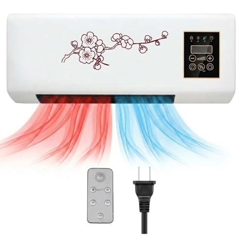 Wall Mounted AC Fan with Remote Red