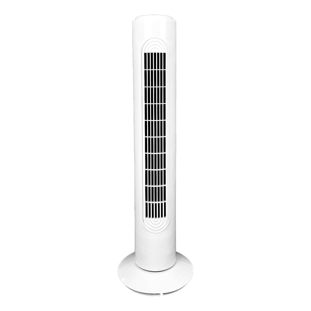 GROWMANIA.ES Ventilateur Colonne 45 W Blanc | Ventilateur Tour Silencieux | 3 Vitesses | Oscillation Automatique | Design Compact | Faible Consommation | Idéal Chambre, Salon et Bureau