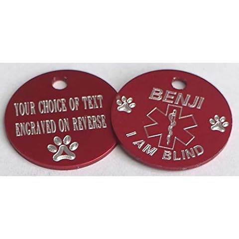 Paradise Pets MEDICAL ALERT PESONALISED PET TAG DOG CAT ID TAG - I AM BLIND Cover