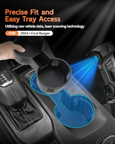 Portavasos organizador para consola Ford Ranger 2024-2026 miniatura 2