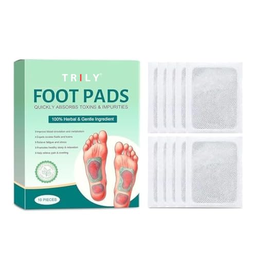 Image of Herbal Foot Detox Pads for Toxin Removal | Bamboo Vinegar Foot Patches for Feet Cleansing, Stress & Fatigue Relief | Improve Blood Circulation | Overnight Use | 10 Pads (PACK OF 1)