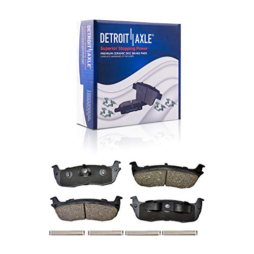 Image of Detroit Axle - Rear Brake Kit for Ford F-150 Expedition Lincoln Navigator | Blackwood Drilled & Slotted Brake Rotors Brake Calipers w /Brackets Ceramic Brake Pads Replacement