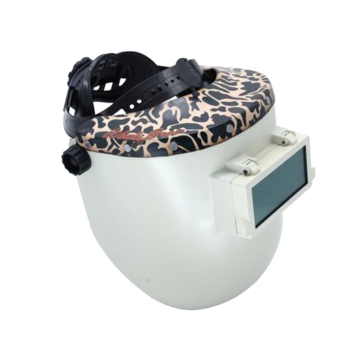 WoahBros Chopped Top Welding Hood | Flip-Front Welding Helmet Fiberglass Reinforced Shell Low Profile | Fixed Shade 10 Lens Fits 2 x 4.25 Cheater Lens | Duck Camo