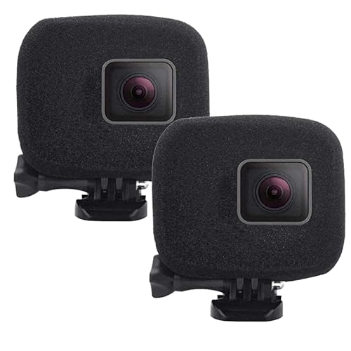 PCTC [2-Packs] Windscreen Windshield Windslayer Cover Housing Frame Case Compatible for Gopro Hero 7 6 5 Black,Gopro Hero 7 6 Case Cover, Reduces Wind Noise for Optimal Audio Recording