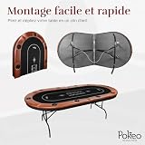POKEO table de poker pliable 10 joueurs, tapis noir photo 5