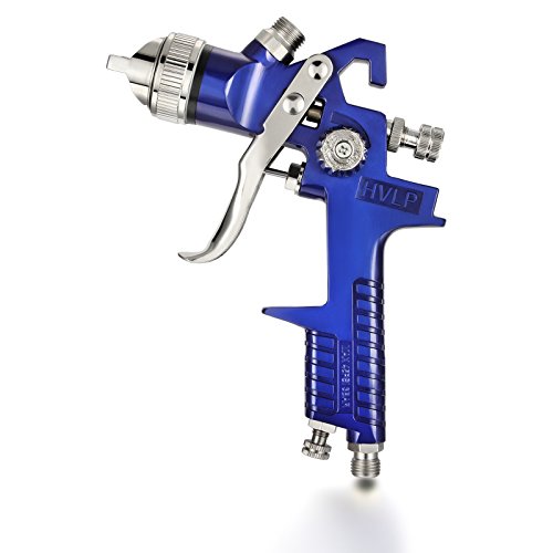 Image of Professional Gravity Fed 1.7mm 600ml Stainless Nozzle Mini Gem Blue 600cc Capacity High Volume Low Pressure Air Spray Paint Gun for Car Furniture Painting